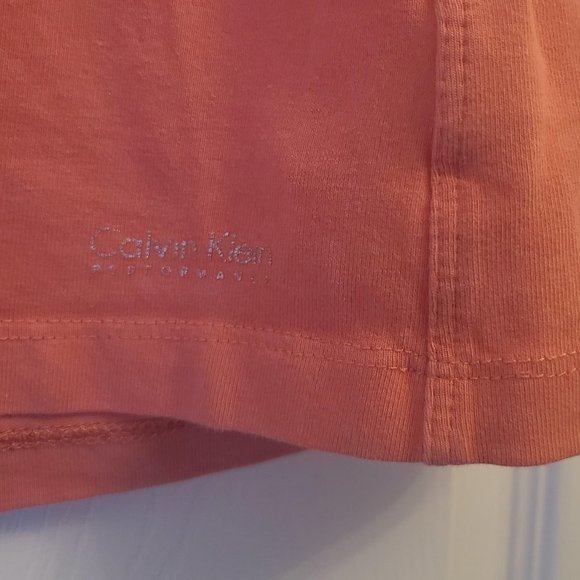 Calvin Klein Orange Performance V-Neck T-Shirt M - Picture 2 of 6